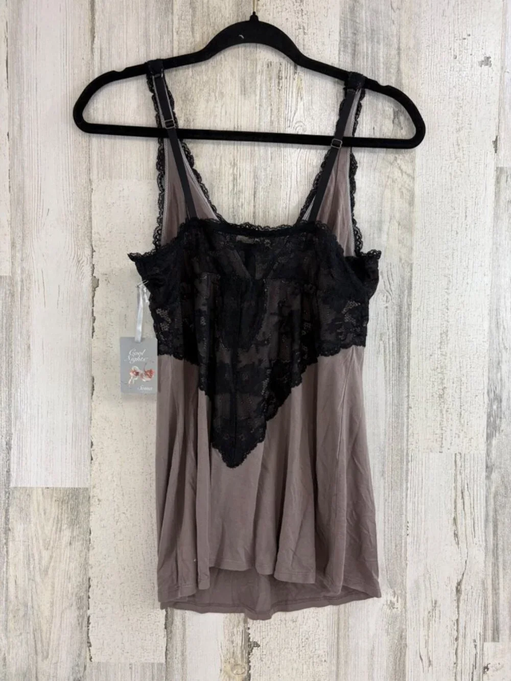 Soma Cool Nights Lace Bust Cami Pajama Top Sleepwear Mochaccino S NWT